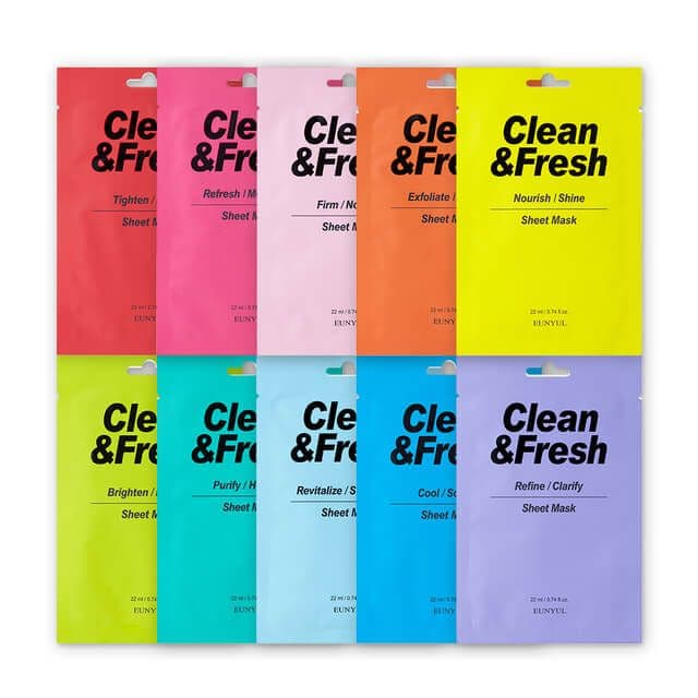 EUNYUL CLEAN & FRESH MASK PACK 10 TYPES PACK